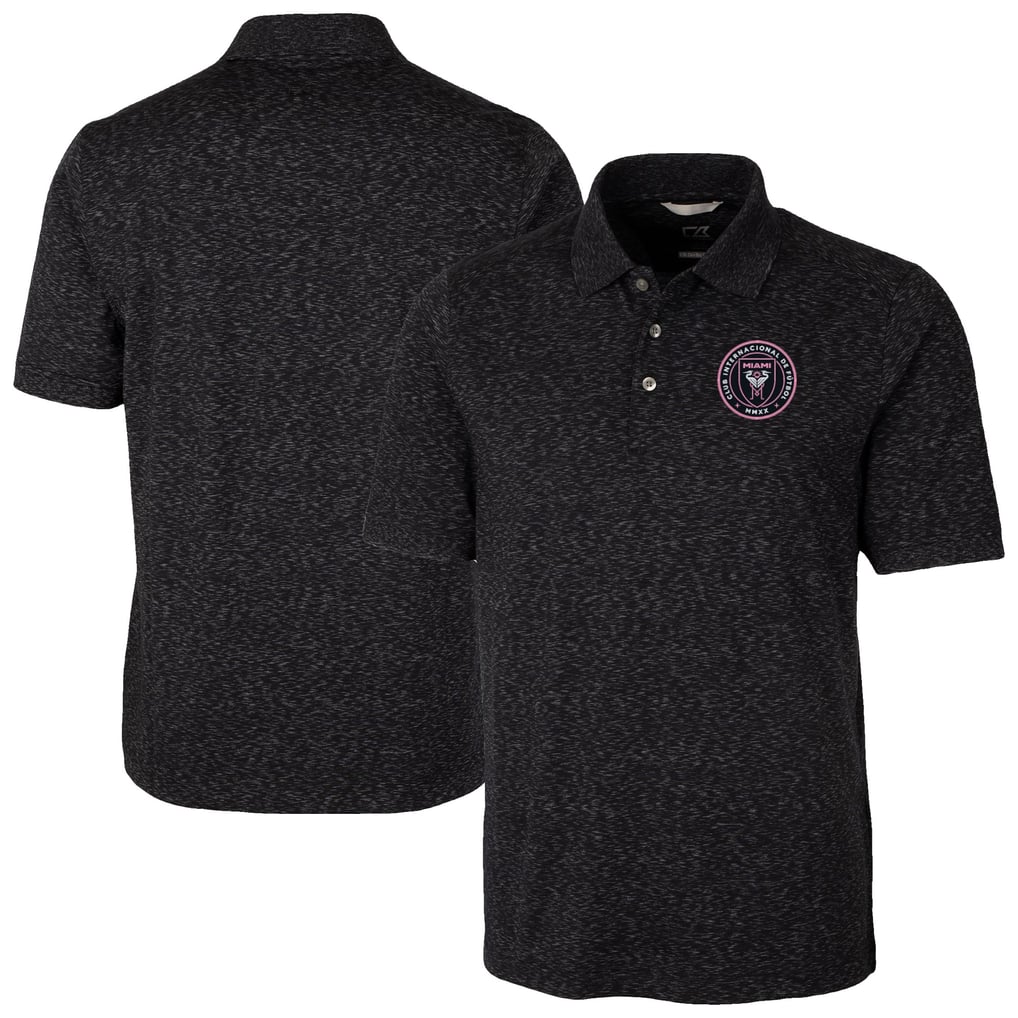  Inter Miami CF Cutter & Buck Advantage Tri-Blend Space Dye Polo - Black